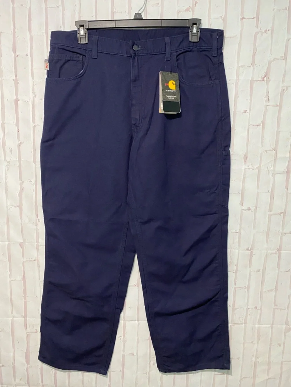 Carhartt Mens NWT Navy Flame Resistant Cat 2 Canvas Work Pants Lot( x2) 38 X 32 - Picture 6 of 15